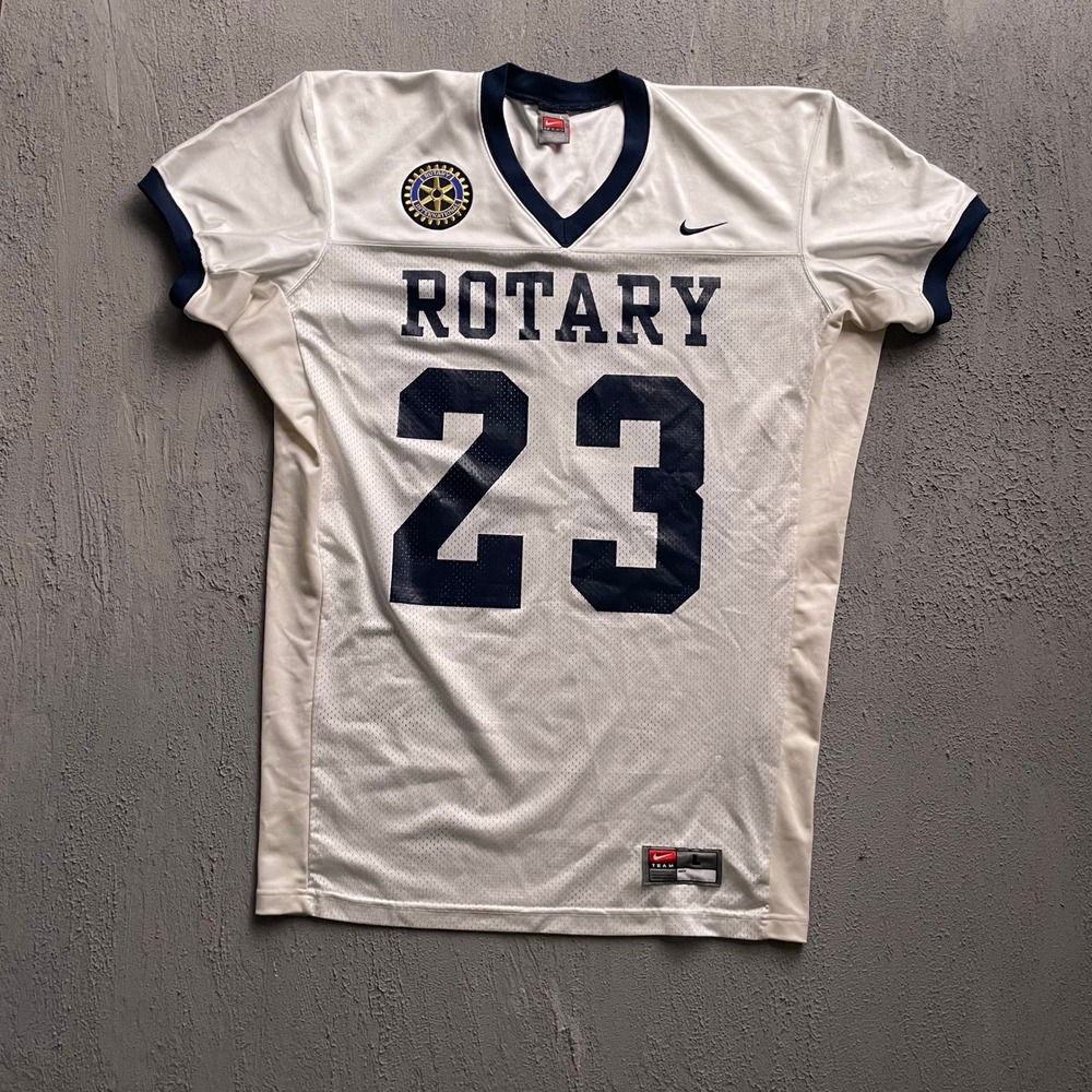 Vintage Rotary 23 Football Jersey Men Large White Y2K Nike Team